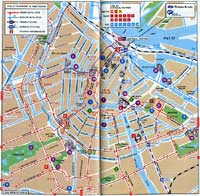 Mappa mezzi pubblici ad Amsterdam, link qui per dimensioni reali